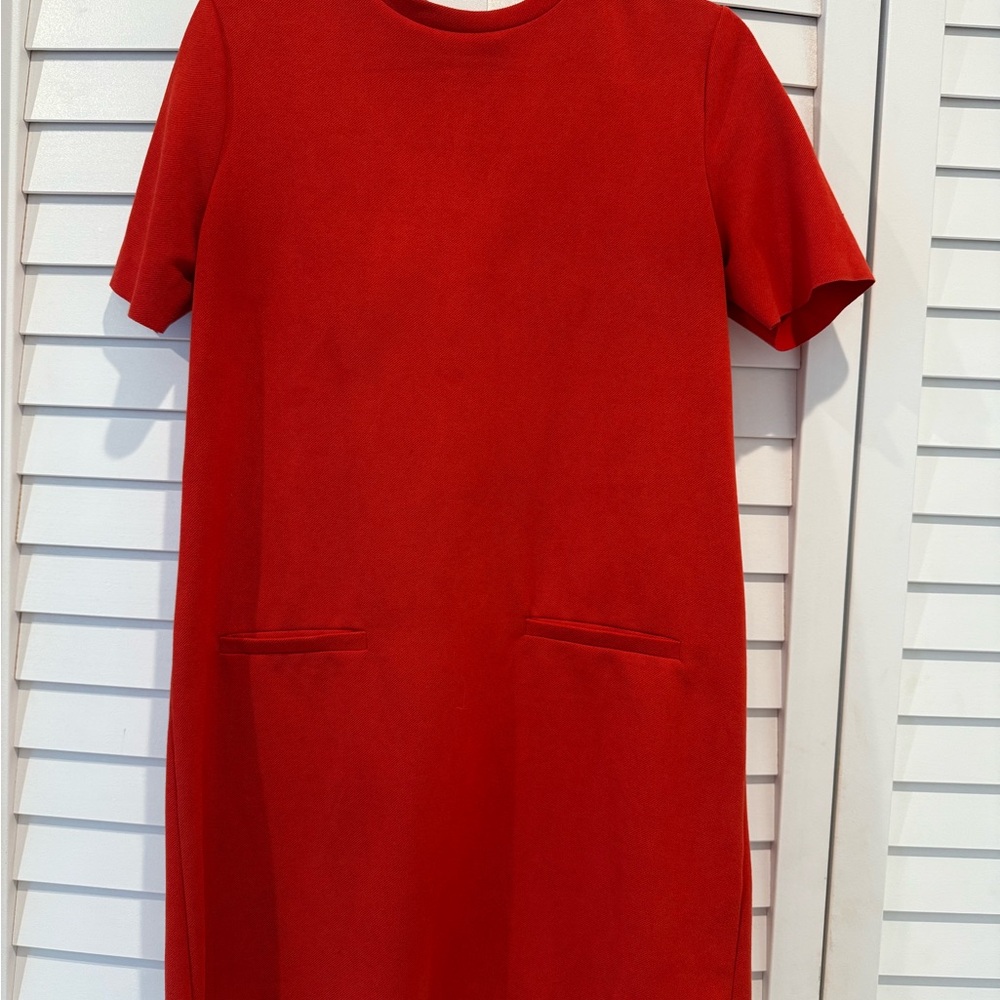 Zara Vibrant Red Faux Suede Dress
